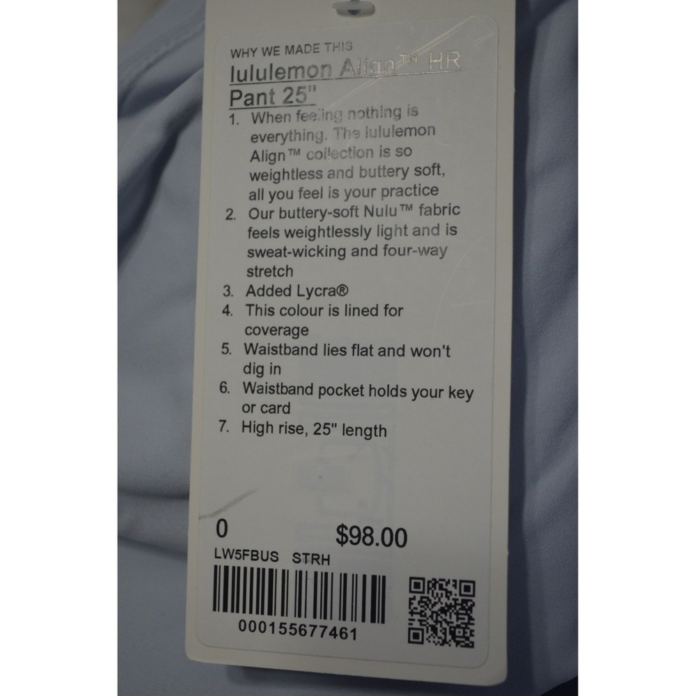 NWT Baby Blue Size 0 Lululemon Align Leggings